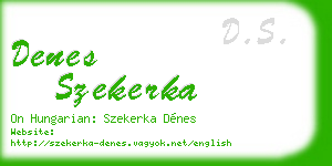 denes szekerka business card